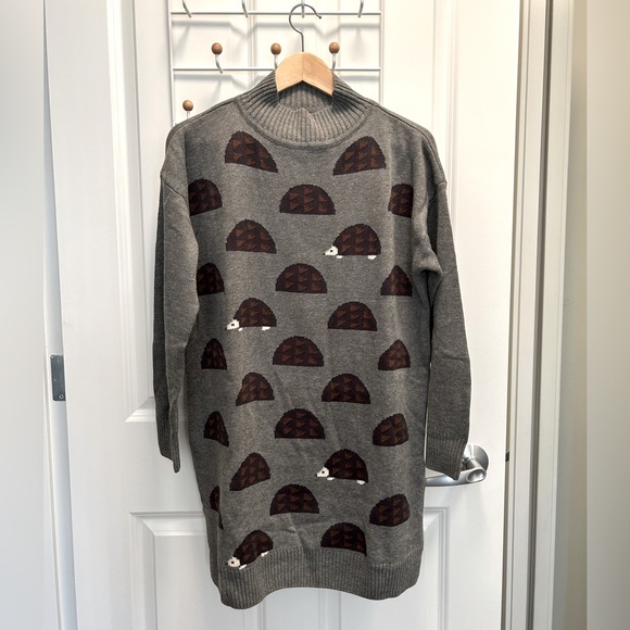 Women’s Grey Tunic Swearer with Turtle Print - Picture 1 of 5